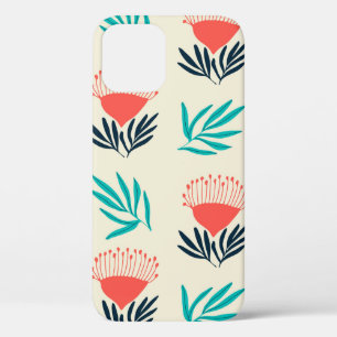 Funda Para iPhone 12 Flores de rojo australia, patrón de cosecha ininte