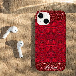 Funda Para iPhone 14 De Case-Mate Flores de rosa roja con gotas de lavado - personal