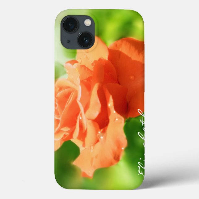 Funda De Case-Mate Para iPhone Flores de Rosa románticas #2 (Reverso)