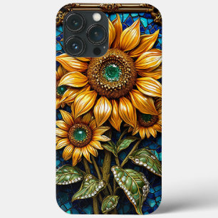 Funda Para iPhone 13 Pro Max Flores de sol y elementos decorativos del marco
