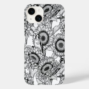 Funda Para iPhone 14 De Case-Mate Flores de sol y medusas de oro en blanco y negro