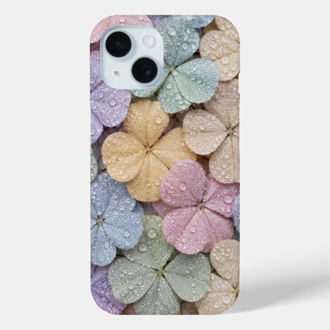 Funda De Case-Mate Para iPhone Flores de Trébol Pastel Rociadas Estética  (Reverso )