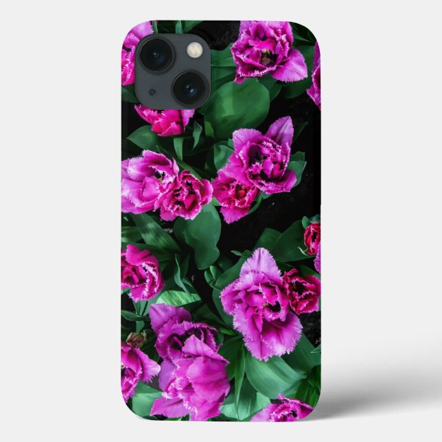 Funda De Case-Mate Para iPhone Flores de tulipanes rosados (Reverso)