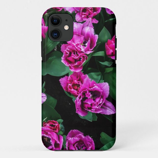 Funda De Case-Mate Para iPhone Flores de tulipanes rosados (Reverso)