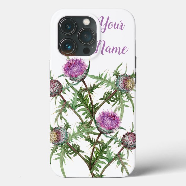 Funda De Case-Mate Para iPhone flores de violeta cardo (Reverso )