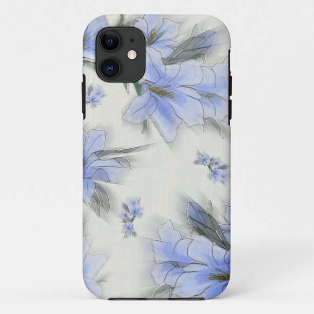 Funda De Case-Mate Para iPhone Flores del azul (Reverso)