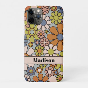 Funda Para iPhone 11 Pro Flores del retro Garden Vintage de los años 60 70