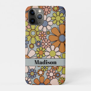 Funda Para iPhone 11 Pro Flores del retro Garden Vintage de los años 60 70