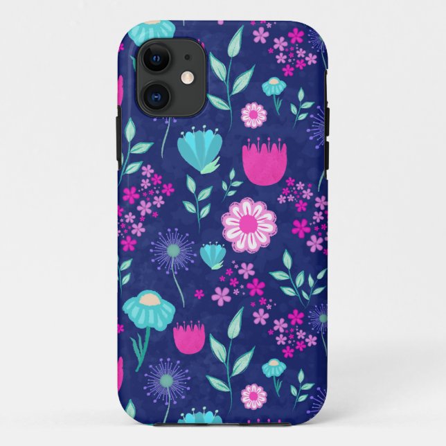 Funda De Case-Mate Para iPhone Flores delicadas y detalles botánicos (Reverso)