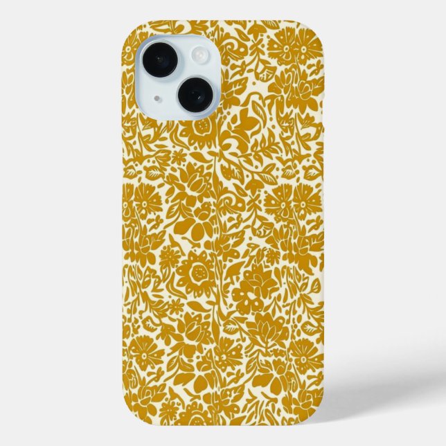 Funda De Case-Mate Para iPhone Flores Doradas (Reverso )