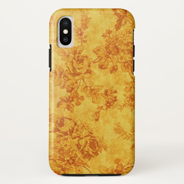 Funda De Case-Mate Para iPhone Flores doradas (Reverso)