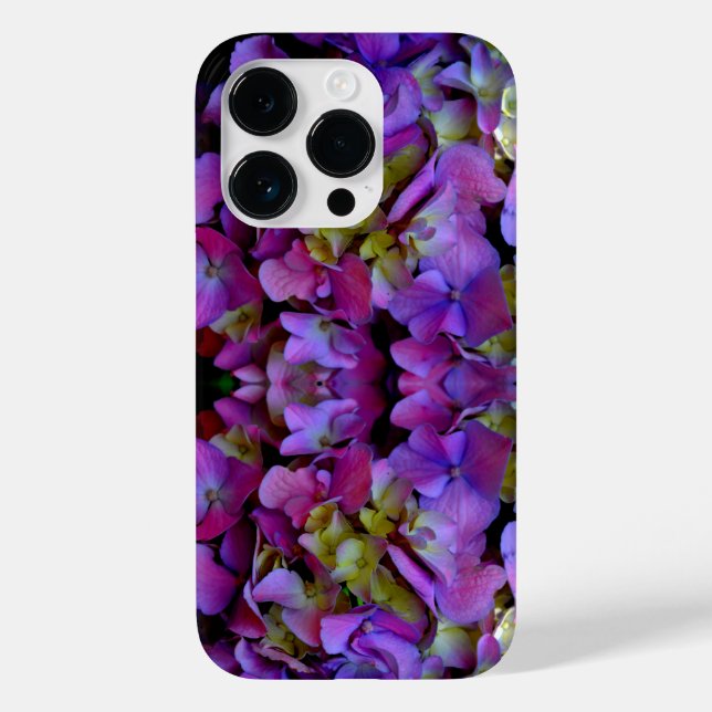 Funda De Case-Mate Para iPhone Flores elegantes Magenta azul púrpura Hydrangeas (Reverso )