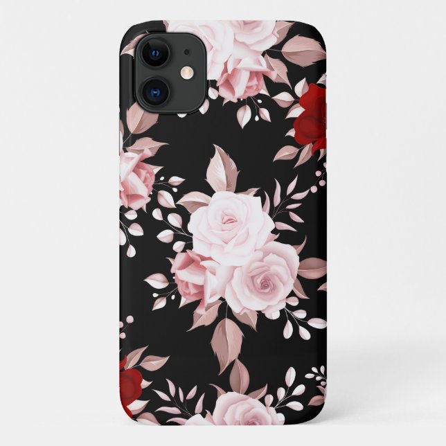 Funda De Case-Mate Para iPhone Flores Elegantes Patrón Floral Sin Marea (Reverso)