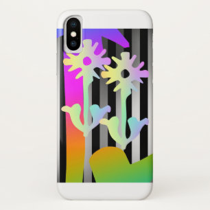 FLORES EN Funda PARA iPhone X DE CADENAS NEGRAS