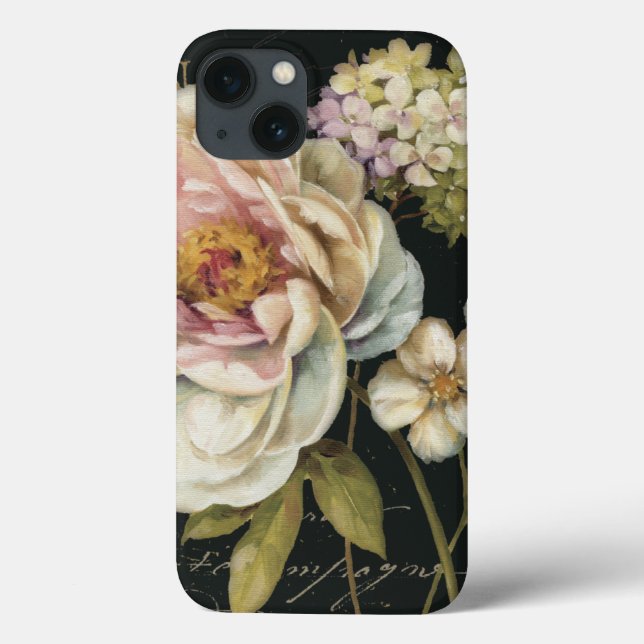 Funda De Case-Mate Para iPhone Flores en negro (Reverso)