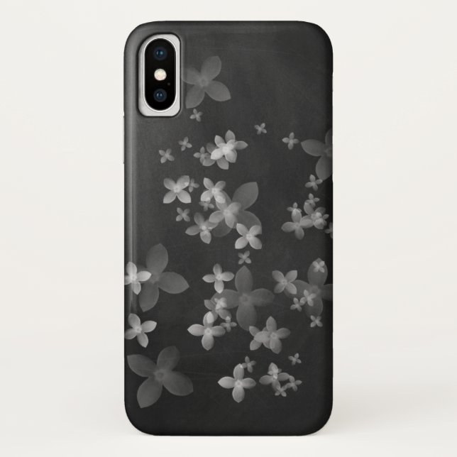 Funda De Case-Mate Para iPhone flores en pizarra (Reverso)