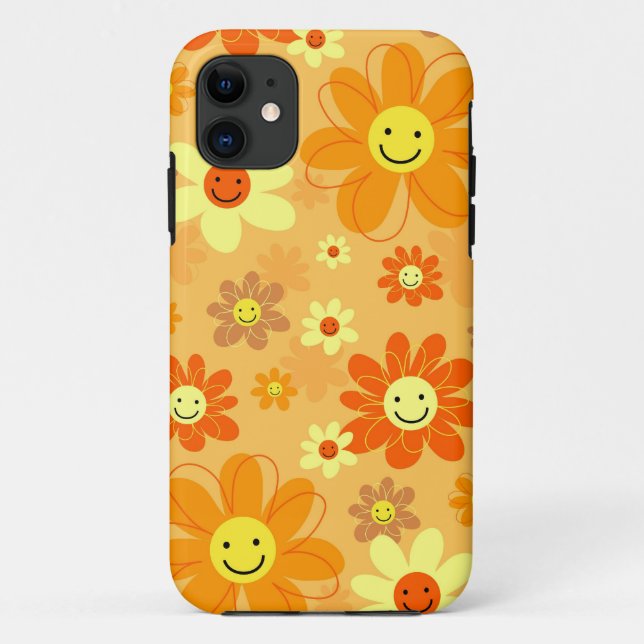 Funda De Case-Mate Para iPhone Flores felices (Reverso)