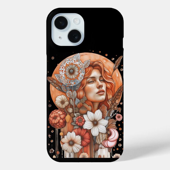 Funda De Case-Mate Para iPhone Flores femeninas (Reverso )
