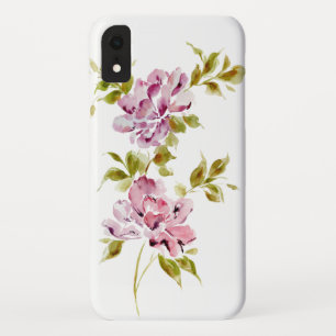 Funda Para iPhone XR Flores florales color agua rosa moda elegante