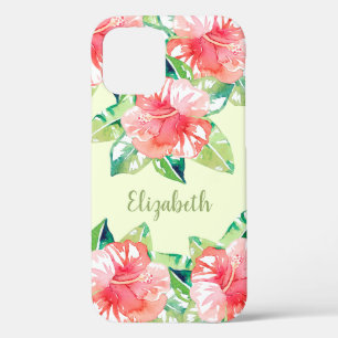 Funda Para iPhone 12 Flores florales de acuarela tropical