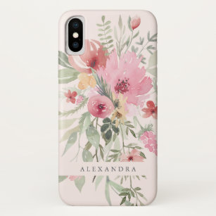 Funda Para iPhone X Flores florales de la acuarela de la primavera el