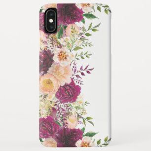 Funda Para iPhone XS Max Flores Florales Rosadas Melocotón Rojo Borgoña