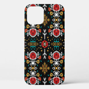 Funda Para iPhone 12 Flores folclóricas sin foco, flores folclóricas 