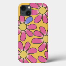 Funda Para iPhone 13 Flores gráficas color rosa dulce en cualquier colo
