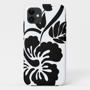 Funda Para iPhone 11 Flores hawaianas blancos y negros