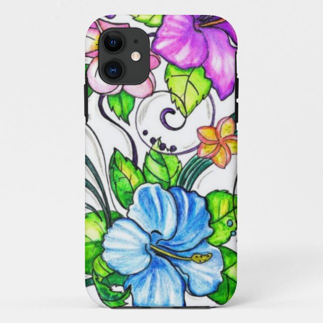 Funda De Case-Mate Para iPhone Flores hawianas de Hibiscus (Reverso)