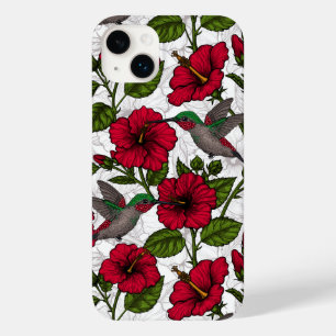 Funda Para iPhone 14 Plus De Case-Mate Flores hibiscus y colibríes