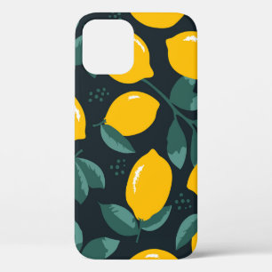 Funda Para iPhone 12 Flores Lemones, Textura Vintage De Verano.