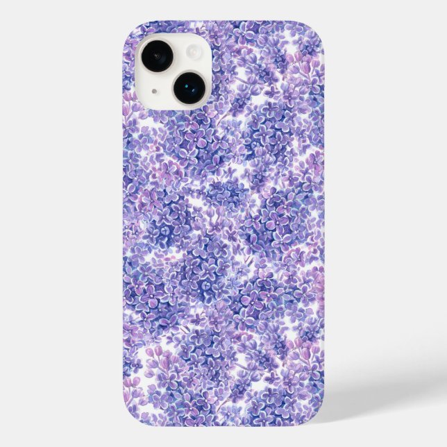 Funda De Case-Mate Para iPhone Flores lilac violeta de acuarela (Reverso )