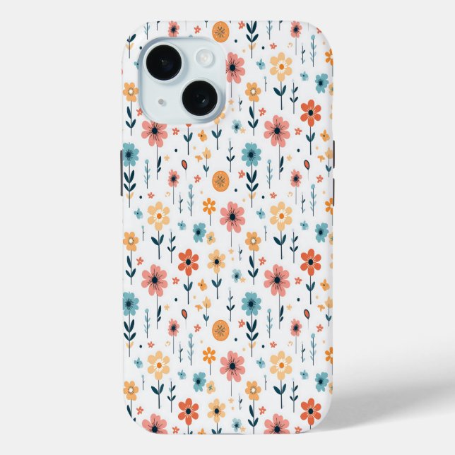 Funda De Case-Mate Para iPhone Flores Lindas Patrón Floral (Reverso )