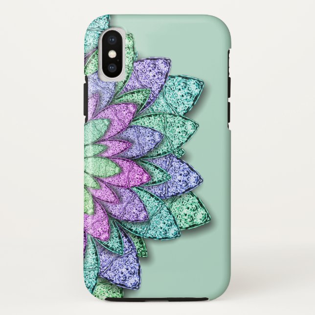 Funda De Case-Mate Para iPhone Flores metálicas (Reverso)