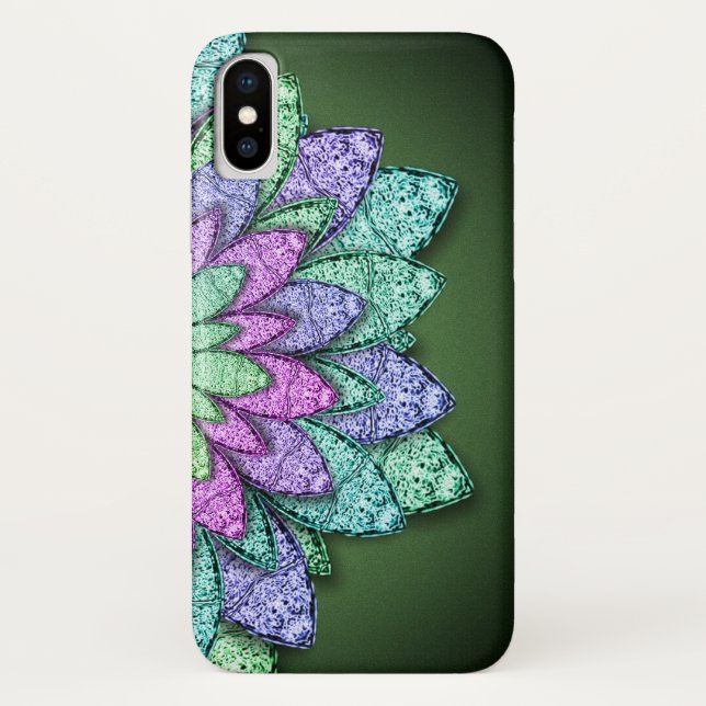 Funda De Case-Mate Para iPhone Flores metálicas (Reverso)