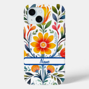 Funda Para iPhone 15 Flores mexicanas diseñan Funda-mate duro