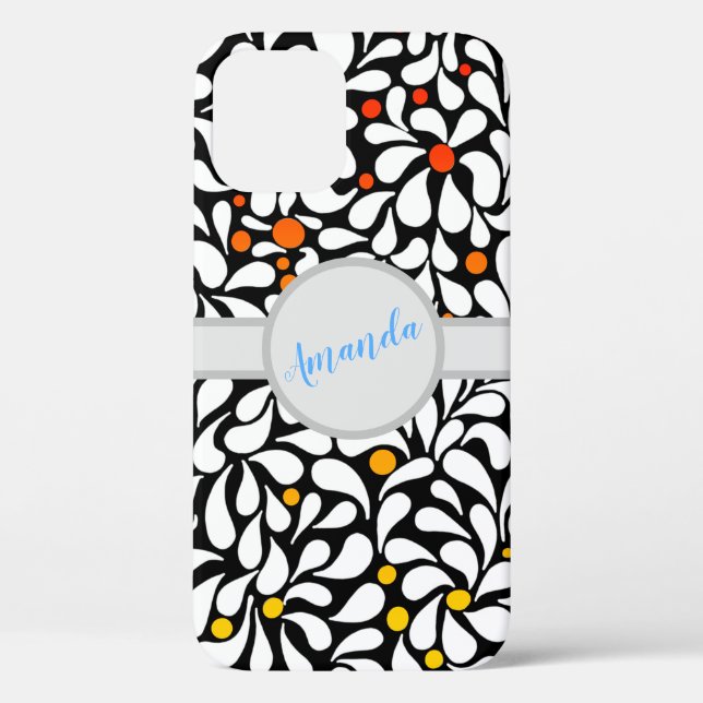 Funda De Case-Mate Para iPhone Flores modernas audaces personalizadas sombrías (Reverso )