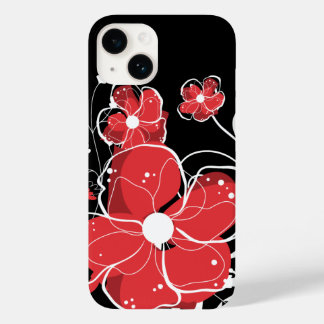 Funda Para iPhone 14 De Case-Mate Flores modernas de color rojo y blanco