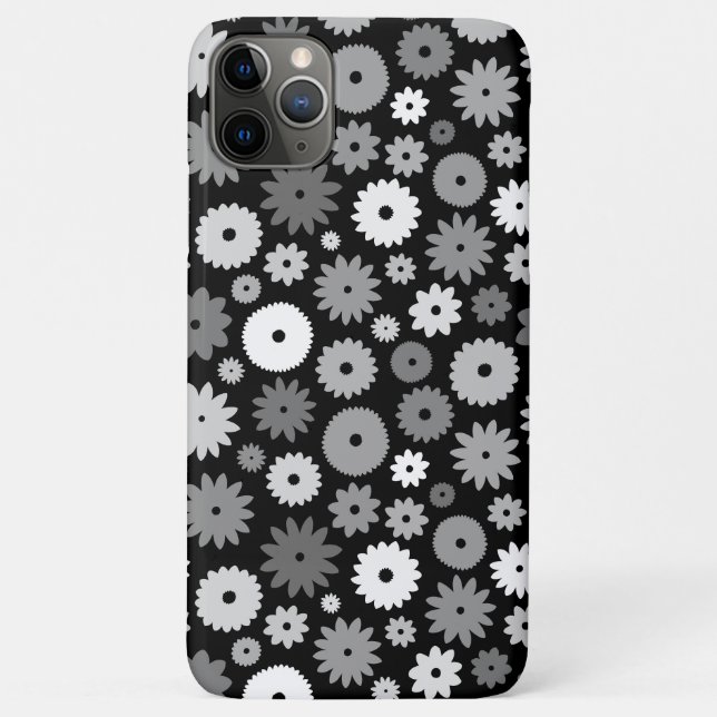 Funda De Case-Mate Para iPhone Flores monocromas repiten patrón (Reverso)