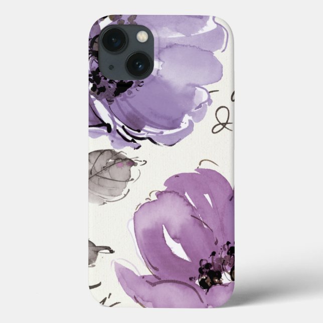 Funda De Case-Mate Para iPhone Flores moradas (Reverso)