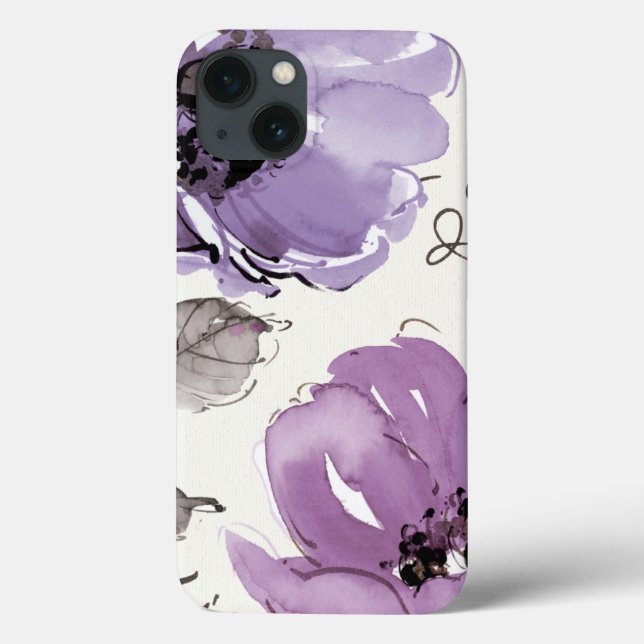 Funda De Case-Mate Para iPhone Flores moradas (Reverso)