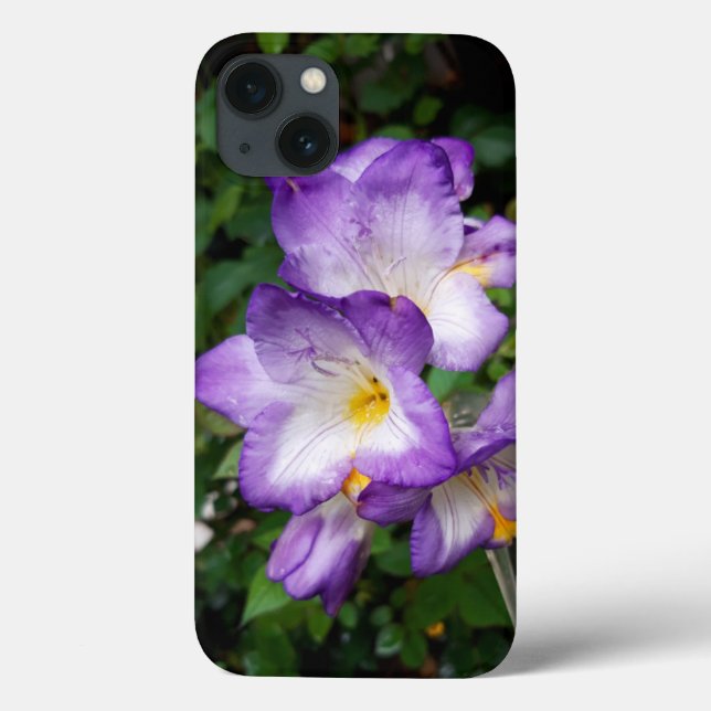 Funda De Case-Mate Para iPhone Flores moradas de Freesia (Reverso)