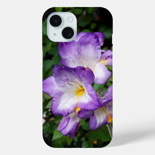 Funda De Case-Mate Para iPhone Flores moradas de Freesia (Reverso )