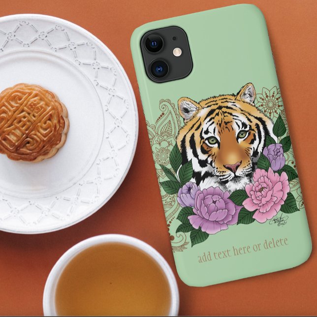 Funda De Case-Mate Para iPhone Flores moradas rosadas del tigre Henna (Subido por el creador)