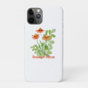 Funda Para iPhone 11 Pro Flores naranjas acuarelas