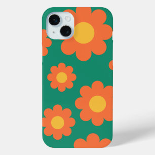 Funda Para iPhone 15 Mini Flores Naranjas retro