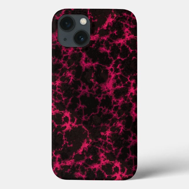Funda De Case-Mate Para iPhone Flores negras y rosas vibrantes (Reverso)