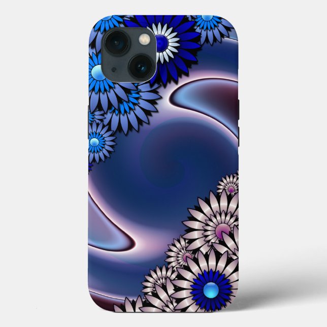 Funda De Case-Mate Para iPhone Flores nocturnas de los años 1970 (Reverso )