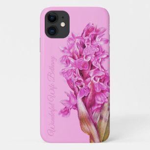 Funda Para iPhone 11 Flores orquídeas color de agua rosa personalizado 